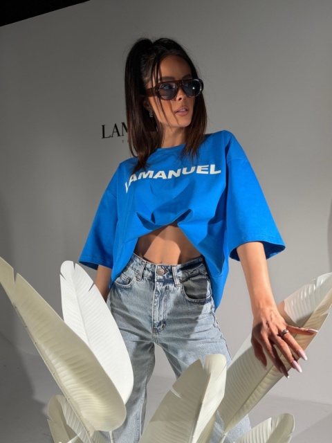 T-shirt damski oversize Lamanuel  BLANK chaber – butik NUVELL PREMIUM.