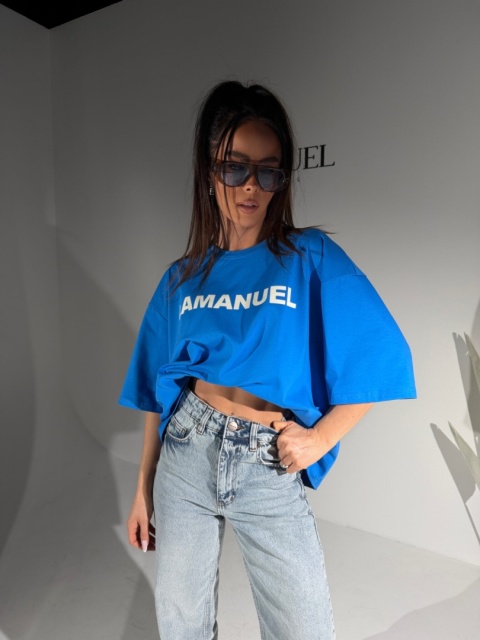 T-shirt damski oversize Lamanuel  BLANK chaber – butik NUVELL PREMIUM.