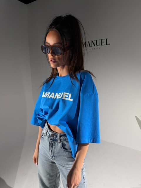T-shirt damski oversize Lamanuel  BLANK chaber – butik NUVELL PREMIUM.