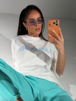 T-shirt damski oversize Lamanuel  BLANK ecru – butik NUVELL PREMIUM.
