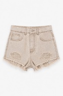 SANDY DENIM SHORTS BEIGE | NUVELL